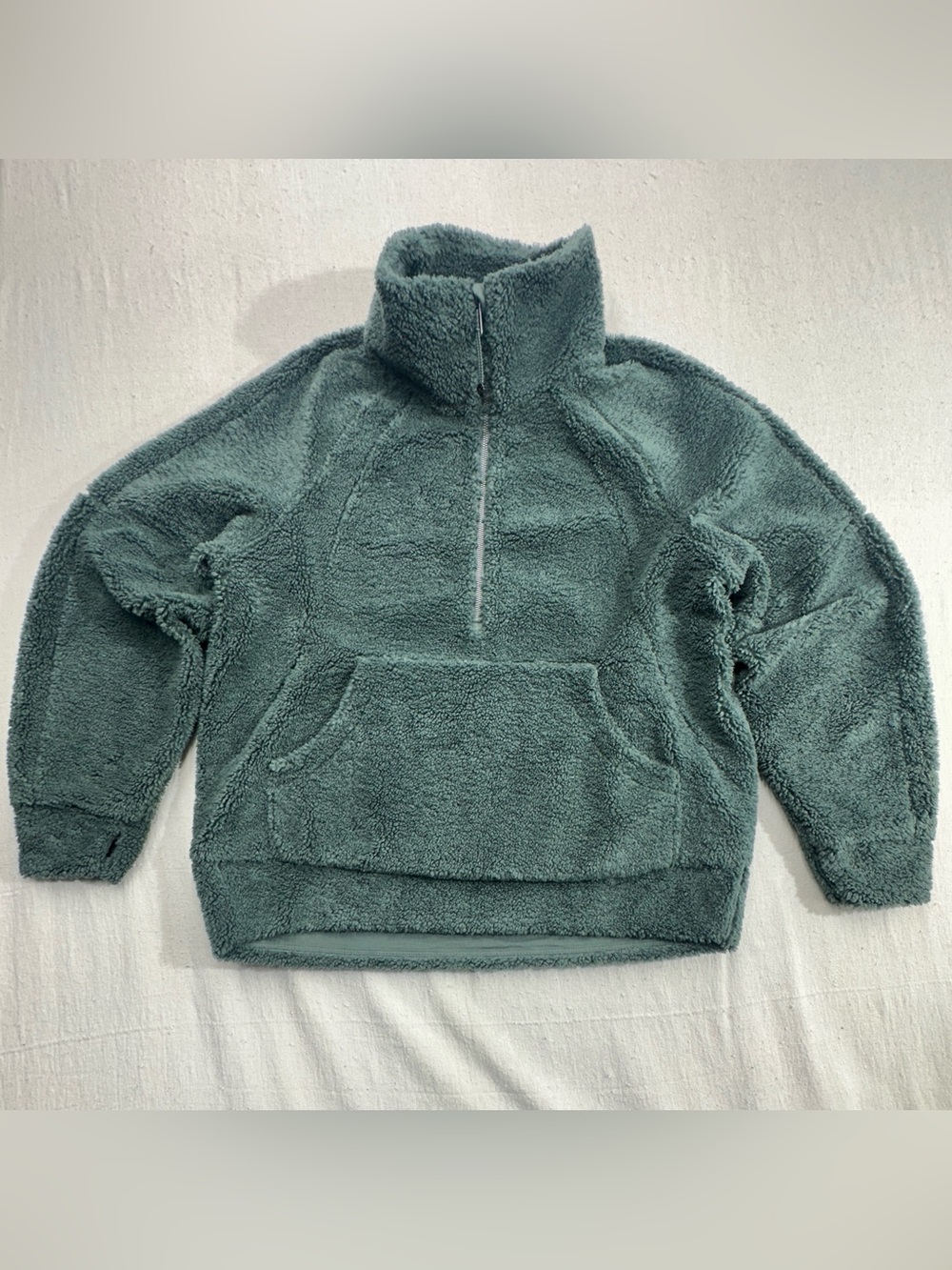Lululemon Scuba Oversized Fleece Funnel Neck Half Zip M/L Smoked Spruce (e)